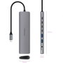 Nano Cable Concentrador USB-C 8 en 1 (Ref: 10.16.4608) con 2x USB-A 3.0, 3x USB-C, HDMI 4K 60Hz, Jack 3.5mm y USB-C PD 100W - Gris